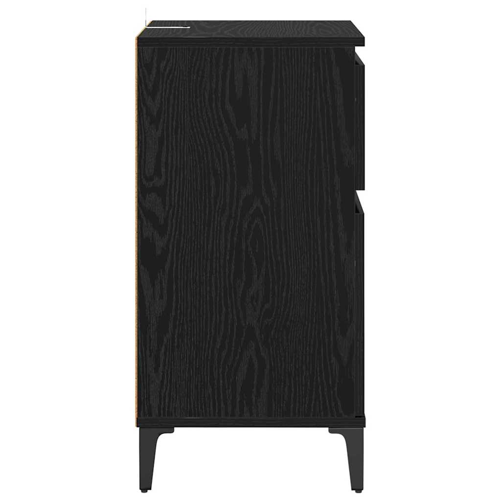 Bedside Cabinet 2 pcs Black oak 40 x 35 x 70 cm Engineered wood